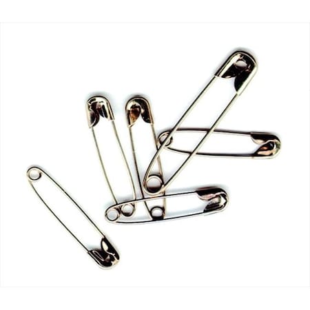 Nickel Plated Safety Pin. - Assorted Size; Steel; Pack 50